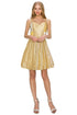 Gold Shiny Metallic Junior Bridesmaid Dress for Women, Sizes XS-3XL